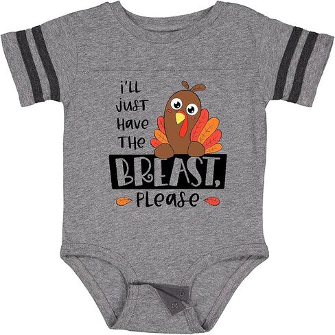 inktastic I'll Just Have the Breast, Please Cute Turkey Baby Bodysuit in Saudi Arabia