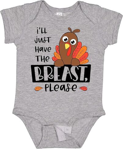 inktastic I'll Just Have the Breast, Please Cute Turkey Baby Bodysuit in Saudi Arabia