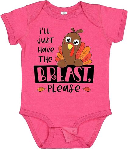 inktastic I'll Just Have the Breast, Please Cute Turkey Baby Bodysuit in Saudi Arabia