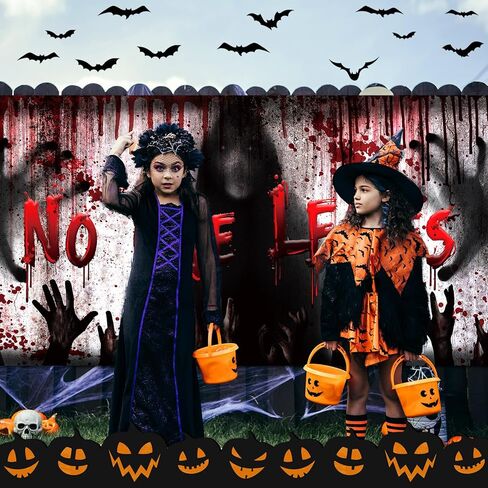 Preboun Halloween Garage Door Banner Cover Large Halloween Scary Horror Blood Garage Door Cover Sign Decorations Holiday Indoor Outdoor Wall House Photo Backgrounds Poster 6 x 13 ft(Hands) in Saudi Arabia