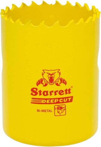 Starrett Deep Cut Hole Saw - DCH0134 Heavy Duty Bi-Metal with Extra Cobalt HSS Teeth - for Metals Wood Cast Iron Fibreglass Plastic Materials - 44mm in Saudi Arabia