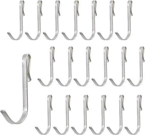 20Pcs J Shaped Hook Stainless Steel Hanger Hooks Clip-on Hook Wire Rack Hook Hanging Sink Grid Hook Shelf Hooks for Kitchen Bedroom Office, Black in Saudi Arabia