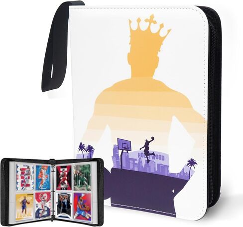 حافظة بطاقات كرة السلة تحتوي على 400 جيب لهواة جمع بطاقات تجارة كرة السلة، كتاب تخزين بطاقات محمول مقاوم للماء مع أكمام شفافة قابلة للإزالة، متوافق مع بطاقات كرة السلة والبطاقات الرياضية in Kuwait