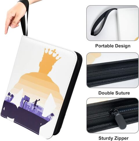 حافظة بطاقات كرة السلة تحتوي على 400 جيب لهواة جمع بطاقات تجارة كرة السلة، كتاب تخزين بطاقات محمول مقاوم للماء مع أكمام شفافة قابلة للإزالة، متوافق مع بطاقات كرة السلة والبطاقات الرياضية in Kuwait