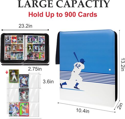 Basketball Card Binder 400 Pockets for Basketball Trading Cards Collectors,Portable Waterproof Card Storage Book with Removable Clear Sleeves,Compatible with Basketball and Sports Cards in Saudi Arabia