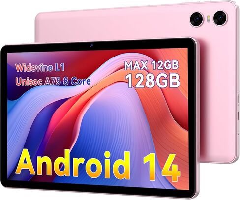 Android 14 Tablets, 10 Inch Tablet, P10 Tablet 12GB RAM+128GB ROM(TF 1TB), Unisoc A75 8 Core CPU, Widevine L1, 1280x800 IPS HD Touch Screen, 6000mAh, Three Cameras, BT 5.0, WiFi, Face Unlocked… in Saudi Arabia