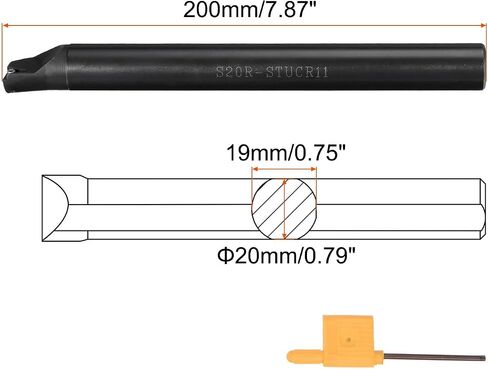 uxcell 3/4" Shank Lathe Indexable Boring Bar Turning Tool Holder S20R-STUCR11 93° in Saudi Arabia