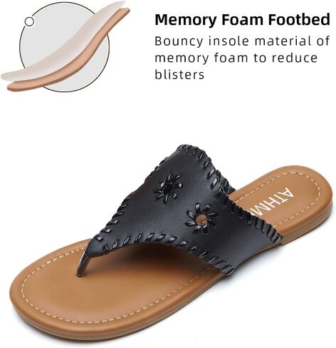 ATHMILE Flip Flops for Women Bohemian Womens Dressy Summer Casual Thong Beach Comfortable Sandals Flats Shoes for Ladies in Saudi Arabia