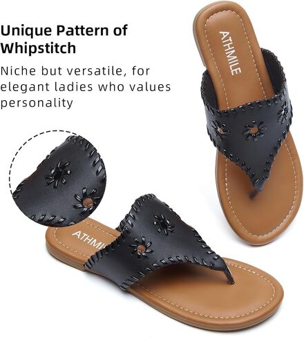 ATHMILE Flip Flops for Women Bohemian Womens Dressy Summer Casual Thong Beach Comfortable Sandals Flats Shoes for Ladies in Saudi Arabia