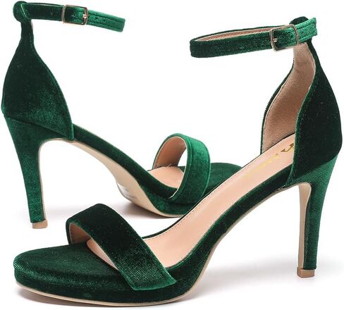 Women's 4 Inch Heels Wide Width Strappy Dress Sandals With Ankle Strap 324W in Kuwait