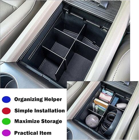 Center Console Organizer for Honda Pilot (2016-2022)/ Ridgeline (2017-2023)/ Passport (2019-2023) Accessories, Armrest Box Insert Dividers in Saudi Arabia