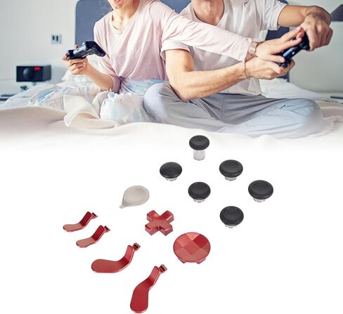 أعواد إبهام معدنية لجهاز Xbox One Elite Series 2، مجموعة أزرار بديلة 13 في 1 تتضمن 12 × زر ضغط 1 × اختيار 1 × حقيبة تخزين (أحمر) in Saudi Arabia