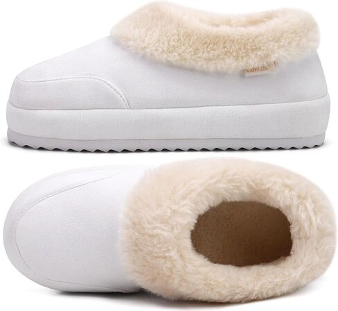 COFACE Women's House Slippers Warm Lined Micro Suede Fuzzy House Shoes for Woman Indoor Outdoor Bedroom Faux Fur Collar Comfy Booties in Saudi Arabia