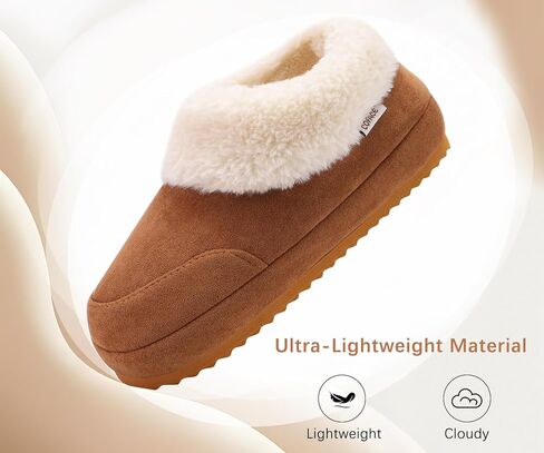 COFACE Women's House Slippers Warm Lined Micro Suede Fuzzy House Shoes for Woman Indoor Outdoor Bedroom Faux Fur Collar Comfy Booties in Saudi Arabia