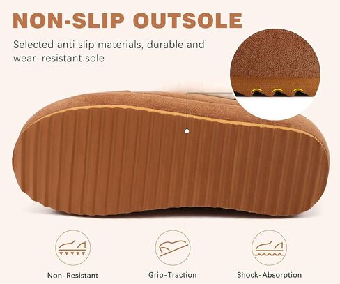 COFACE Women's House Slippers Warm Lined Micro Suede Fuzzy House Shoes for Woman Indoor Outdoor Bedroom Faux Fur Collar Comfy Booties in Saudi Arabia