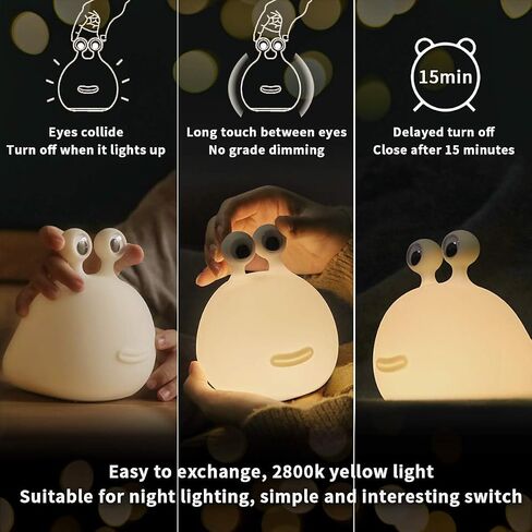 Slug Night Light Official Licensed Genuine Silicone Lamp | Don't Bug Me Gifts for Classroom Bedroom, Cute Animal Bedside Lamp for Kids, Nursery Squishy Lamp for Baby Breastfeeding. in Saudi Arabia