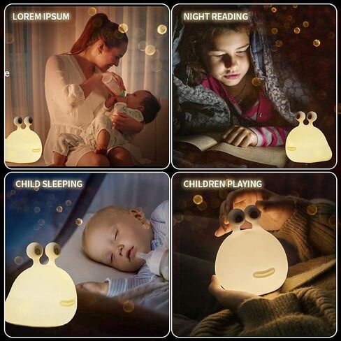 Slug Night Light Official Licensed Genuine Silicone Lamp | Don't Bug Me Gifts for Classroom Bedroom, Cute Animal Bedside Lamp for Kids, Nursery Squishy Lamp for Baby Breastfeeding. in Saudi Arabia