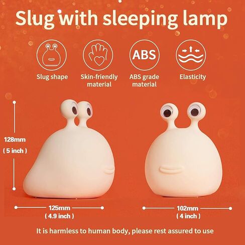 Slug Night Light Official Licensed Genuine Silicone Lamp | Don't Bug Me Gifts for Classroom Bedroom, Cute Animal Bedside Lamp for Kids, Nursery Squishy Lamp for Baby Breastfeeding. in Saudi Arabia