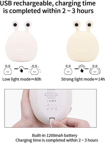 Slug Night Light Official Licensed Genuine Silicone Lamp | Don't Bug Me Gifts for Classroom Bedroom, Cute Animal Bedside Lamp for Kids, Nursery Squishy Lamp for Baby Breastfeeding. in Saudi Arabia