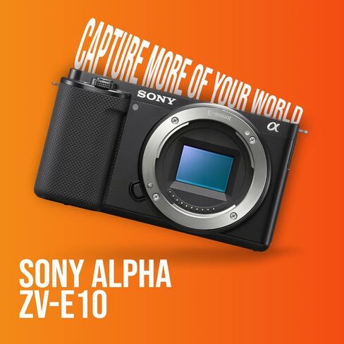 كاميرا Sony Alpha ZV-E10 APS-C بعدسة قابلة للتبديل بدون مرآة (أسود) مع عدسة Sony E 11mm F1.8 APS-C ذات زاوية واسعة للغاية ومجموعة أدوات إنشاء المحتوى (5 عناصر) in Saudi Arabia