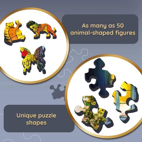 أحجية الصور المقطوعة 1000 قطعة من تريفل، أشكال غير منتظمة مقاس 27 بوصة × 19 بوصة، 100 أحجية حيوانات، ألغاز حديثة متميزة، DIY، للبالغين والأطفال من عمر 12 عامًا in Kuwait