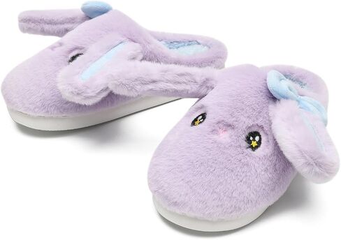 Bunny Animal Slippers for Women and Men, Cute Bow Fuzzy Fluffy Comfy Plush Cartoon Woman Preppy Funny Furry Rabbit Pillow Cloud Home Bedroom House Slipper for Womens Indoor and Outdoor in Saudi Arabia