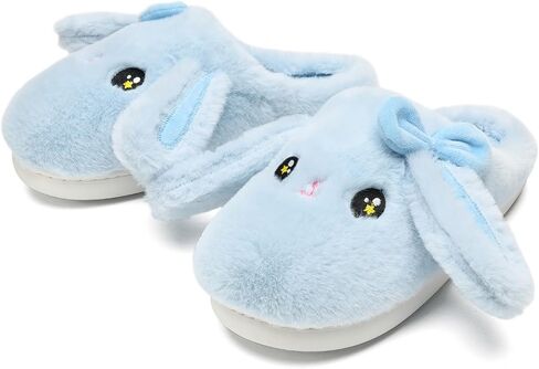 Bunny Animal Slippers for Women and Men, Cute Bow Fuzzy Fluffy Comfy Plush Cartoon Woman Preppy Funny Furry Rabbit Pillow Cloud Home Bedroom House Slipper for Womens Indoor and Outdoor in Saudi Arabia