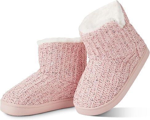 WOJWSKI Women's Knit Bootie Slippers Winter Warm Plush Fleece Memory Foam House Shoes with Comfy Plush Lining in Saudi Arabia