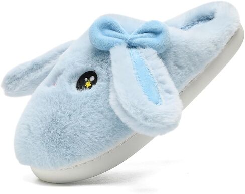 Bunny Animal Slippers for Women and Men, Cute Bow Fuzzy Fluffy Comfy Plush Cartoon Woman Preppy Funny Furry Rabbit Pillow Cloud Home Bedroom House Slipper for Womens Indoor and Outdoor in Saudi Arabia