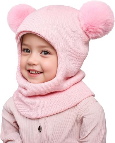 ENBAOHUI Baby Winter Hat Scarf 2 Packs Toddler Winter Hat Boys Girls Beanies for Kids Knit Warm Kids Beanie hat 1-6T in Kuwait