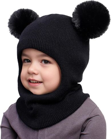 ENBAOHUI Baby Winter Hat Scarf 2 Packs Toddler Winter Hat Boys Girls Beanies for Kids Knit Warm Kids Beanie hat 1-6T in Kuwait