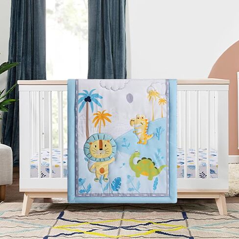 GAOMON Crib Bedding Set for Girls Boys, 3 Piece Soft Baby Bedding Set Including Quilt, Fitted Crib Sheet and Crib Skirt in Saudi Arabia
