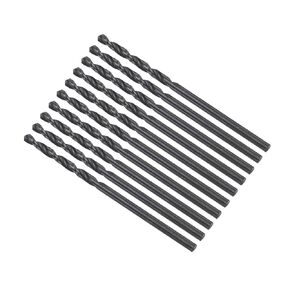 6542 High Speed Steel Twist Drill Bits, 2.1mm Diameter 49mm Length, Black Oxide Straight Twist Jobber Drill Bit - (Applications: for Metal Woodwork Plastic Aluminum), 10-Pieces