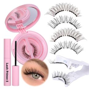 JIMIRE 20 Pairs False Eyelashes 4 Styles Fluffy Eyelashes Pack 3D Volume Faux Mink Lashes Packs