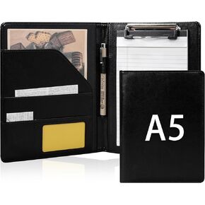 Elegant Pink A5 PU Leather Clipboard Padfolio - Professional Business Organizer with A5 Notepad Holder, Card and Pen Slots, Perfect for Women in Business(Pink)