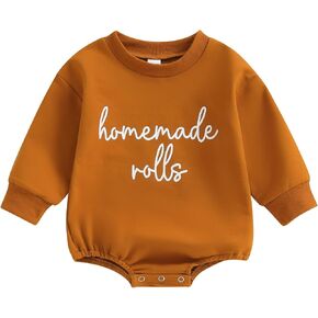 BULINGNA Infant Baby Girl Boy Thanksgiving Outfit Handmade Rolls Bubble Sweatshirt Romper Fall One Piece Clothes