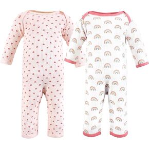 Hudson Baby Unisex Baby Thermal Coveralls 2pk, Creative Rainbows