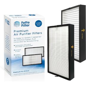 Fette Filter - Replacement Filter Set Compatible with DeWALT DWXAF101 Air Filtration System, 3-Speed Hanging Ceiling Dust Collectors Replaces Part # DXVC3902 and DXVC3903 - Combo Pack