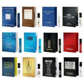 Infinite Scents Cologne Samples for Men: 10 Designer Fragrances + Pocket-Sized Pouch - Travel-Size Men's Sampler Set, Sample Pack Gift Set