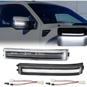 Side Mirror Turn Signal Lights Clear LED Assembly F150 2009-2014/for Mark LT 2010 2011 2012 2013 2014 Blink Turn Marker Lamp (Clear Len Yellow Light) for Lincoln for Mark 2010