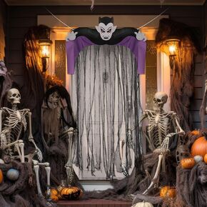 39 x 67 Inch Large Halloween Doorway Curtain Spooky Door Curtain Halloween Creepy Carnival Decoration Scary Spooky Cloth for Halloween Haunted Party Entrance Home Decoration (Clown)