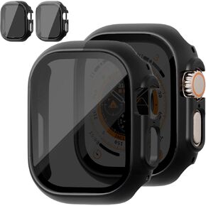 Privacy Case for Apple Watch Screen Protector 41mm 45mm 40mm 44mm Series 9 8 7 6 5 4 SE 2nd Generation,PC Hard Face Cover Tempered Glass+Bumper for iWatch Cover Accessories,3 Pack