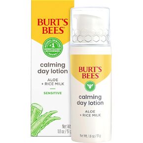 Burt's Bees Sensitive Solutions Calming Day Lotion with Aloe and Rice Milk, 98.8% Natural Origin, 1.8 Fluid Ounces