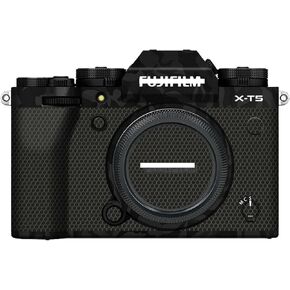 ZZQ&CCF Mebont غطاء كاميرا مضاد للخدش ملصق جلدي لكاميرا Fujifilm X-T5 الرقمية بدون مرآة، غشاء واقي للجسم مضاد للتآكل، غطاء عدسة مضاد للتآكل، زخرفة واقية للجلد ومقاومة التآكل (أسود لامع)