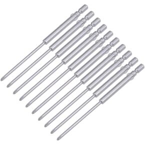 uxcell 10 Pcs 4mm Shank 80mm Length 2mm Phillips PH0 Magnetic S2 Screwdriver Bits