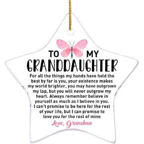 Granddaughter Gift Christmas Ornament, You are Unique, Ornament Gift for Granddaughter Birthday Graduation