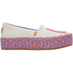 TOMS Womens Valencia Denim Plaform Espadrille Flats Casual - Blue
