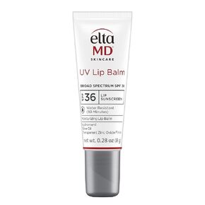 EltaMD UV Lip Balm Sunscreen, SPF 36 Sunscreen Lip Balm with SPF, Moisturizes and Protects Dry Cracked Lips, Water Resistant up to 80 Minutes, Transparent Zinc Oxide Lip Sunscreen, 0.28 Oz Tube