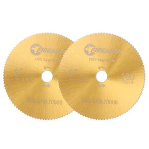 2Pcs 3 Inch HSS Circular Saw Blade 72T Cut-Off Wheels with 3/8"(10mm) Aobor TiN Coated for Die Grinder Rotary Tools Cut Off Tool, Mini Circular Saw, for Wood Plastic Cutting Discs