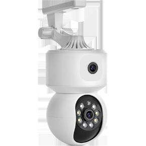 Dual-Lens Camera,Panoramic Smart Home Surveillance Wireless WiFi Camera,360 Degree Indoor Remote Surveillance Auto Tracking,Three Night Vision Modes Bluetooth HD Camera for Home Security